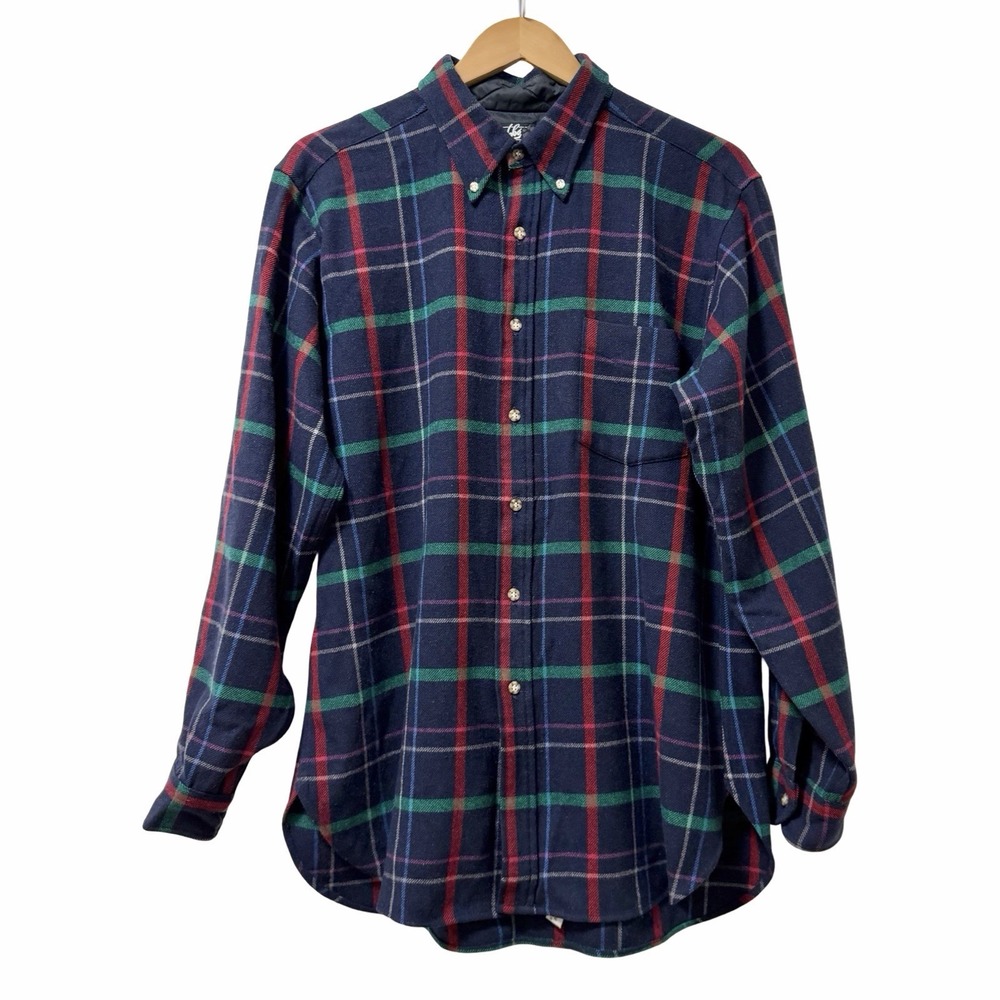 Pendleton Lobo Plaid Wool Flannel Button Up Shirt Mens Large Western Country USA